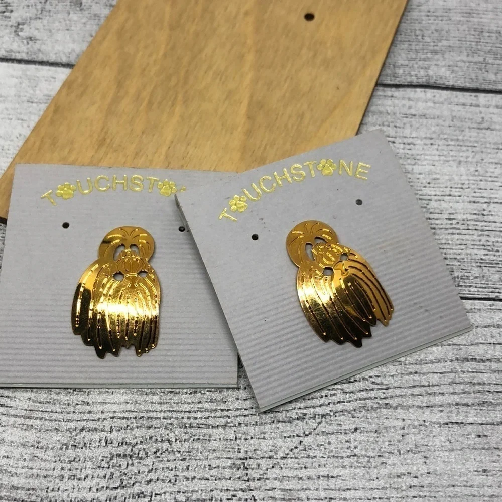 Tocuhstone Dog Designs Jewelry Long Hair Fluffy Dog Tac Pin